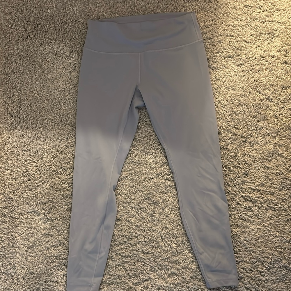 Lululemon Blueish Gray 28” Leggings with Continuous Drawstring and Key Pocket